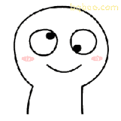 白色小人歪头笑