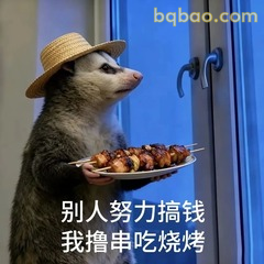 别人搞钱我撸串 负鼠吃烧烤