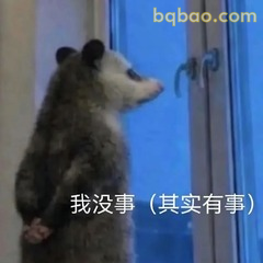 我没事故作坚强的负鼠表情包
