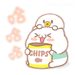 吃薯片笑到打滚