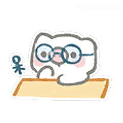 戴眼镜小猫写作业