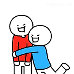 开心拥抱小伙伴