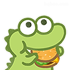 吃汉堡的青蛙