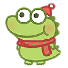 戴帽围巾小青蛙