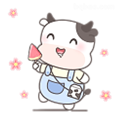 奶牛宝宝吃西瓜