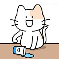 打翻牛奶的猫