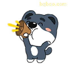 举喇叭喊话的小狗