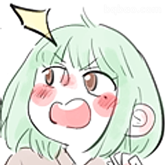 绿发少女脸红生气