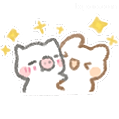 两只小猪贴贴