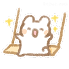 开心荡秋千的小兔