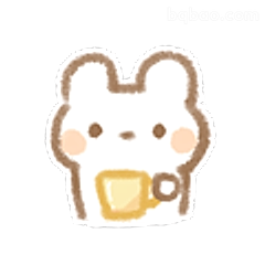 小兔捧杯萌萌哒