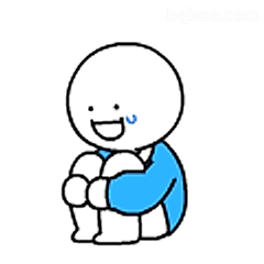 抱膝微笑小人