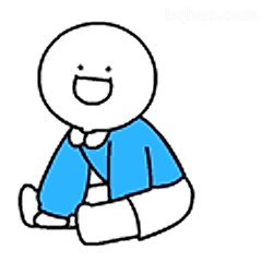 开心坐着的小人