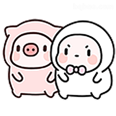 小猪和白兔贴贴