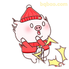 戴帽小猪放烟花