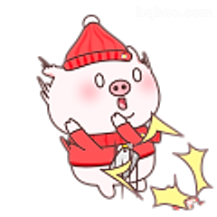戴帽小猪放烟花