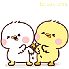 两只小鸡斗嘴