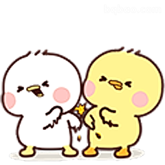 两只小鸡斗嘴