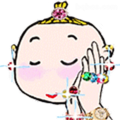 戴珠宝的萌娃比心