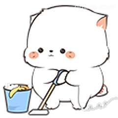 小猫扫地好认真