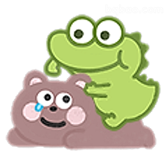 青蛙抱熊擦泪