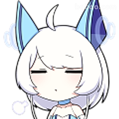 白发猫耳少女闭眼