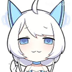 蓝耳白发小可爱