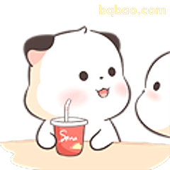 喝奶茶的小熊猫