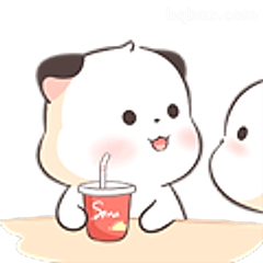 喝奶茶的小熊猫