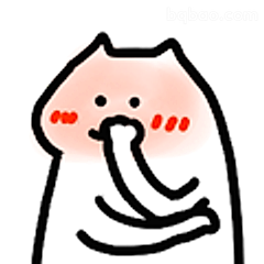 猫猫脸红捂嘴笑