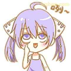 紫发少女咧嘴笑