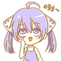 紫发少女咧嘴笑