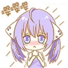 紫发小猫求饶表情