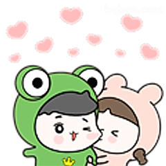 青蛙情侣亲亲