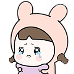 小熊帽女孩哭唧唧