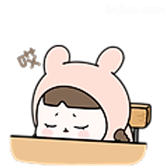 兔帽小人打瞌睡