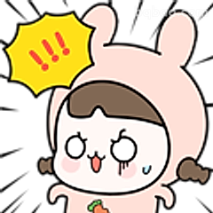 兔耳女孩惊呼表情