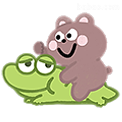 熊抱青蛙表情包