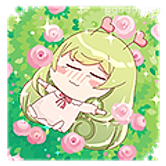 花丛中小憩的萌妹