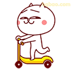 骑滑板车的小猫