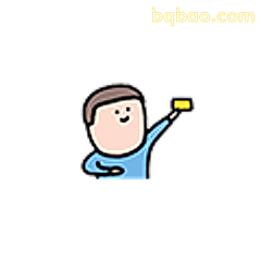 举牌小人微笑示意